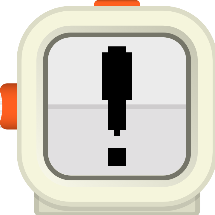 Peter bot displaying a large exclamation mark, indicating surprise, urgency, or alertness.