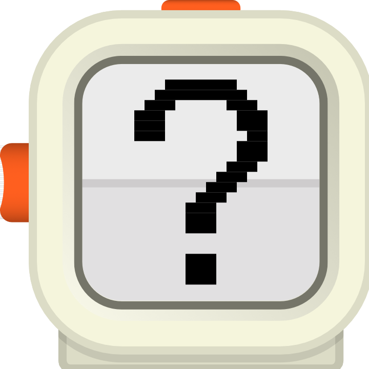 Peter bot with a question mark on the display, representing confusion or inquiry.