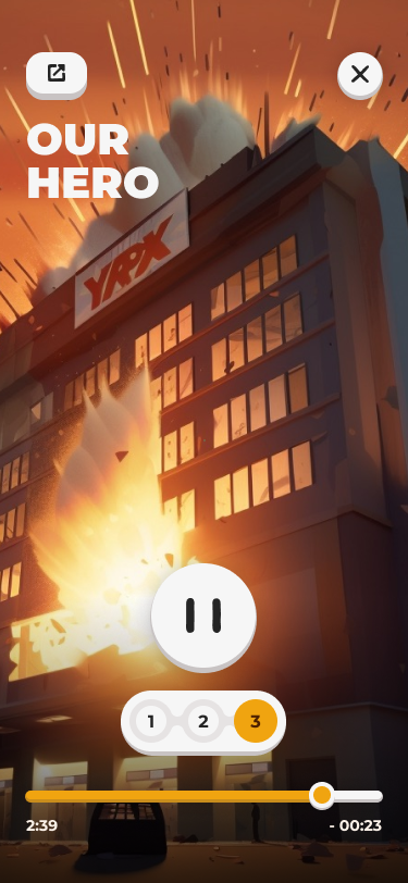 The story player UI in Superland